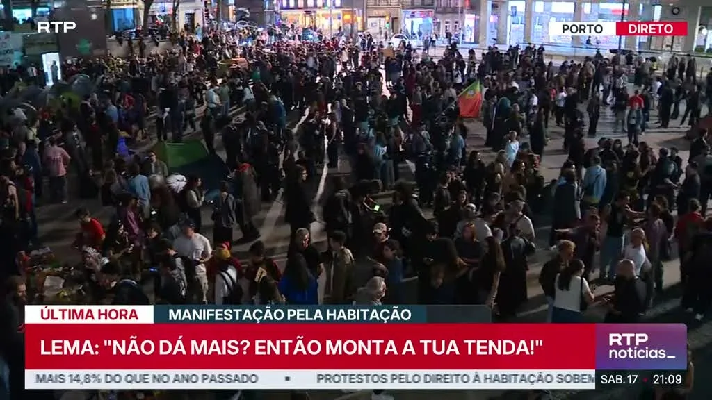 Manifestantes no Porto decidem voltar a acampar na Praça D. João I