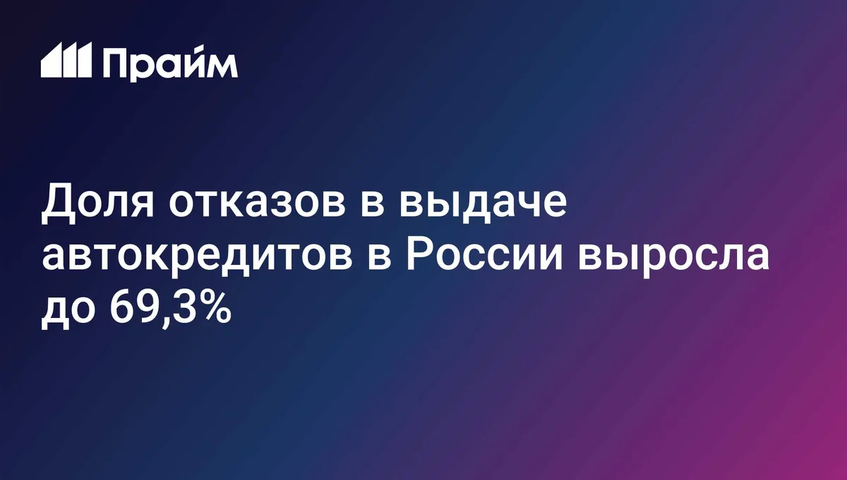 Доля отказов в выдаче автокредитов в России выросла до 69,3%