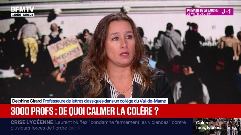 3.000 professeurs remplaçants: "On a besoin de davantage de recrutement, on a besoin d'ouvrir des postes", assure Delphine Girard, professeure de lettres classiques dans un collège du Val-de-Marne