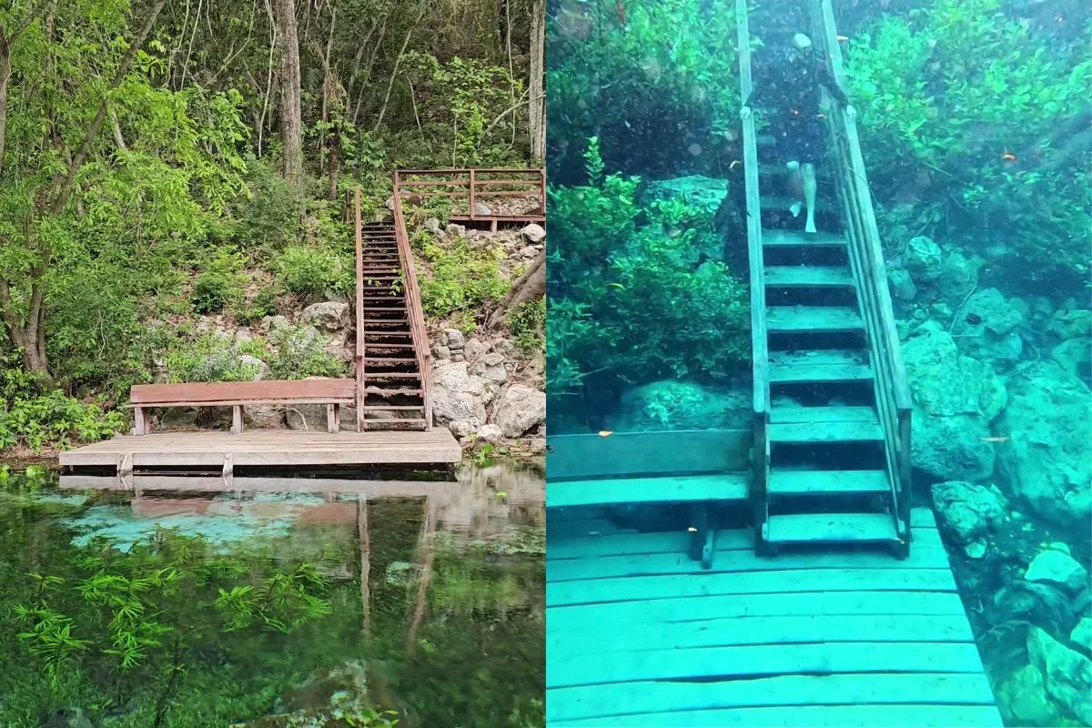 ANTES e DEPOIS: chuva cobre deque e transforma fervedouro cristalino em cena rara