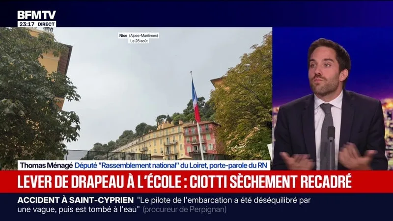 Levée de drapeau à l'école: "Ce n'est pas quelque chose sur lequel il devrait y avoir une polémique", estime Thomas Ménagé, porte-parole du RN