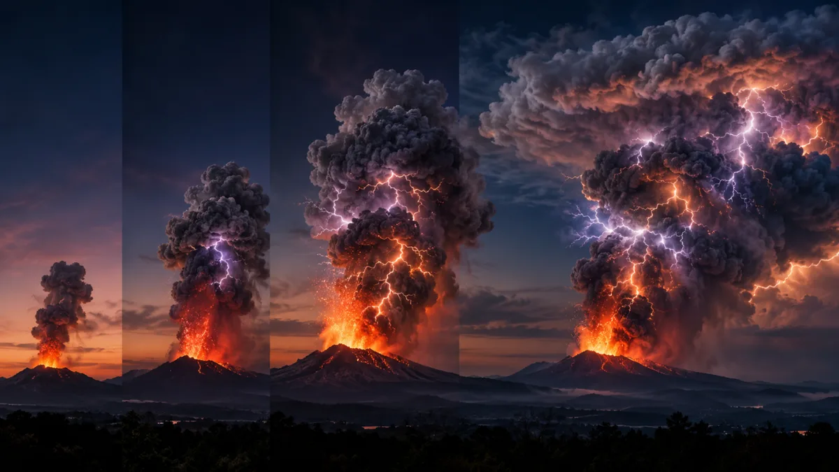 Scientists find volcanic lightning peaks 1.1 hours after first flash in major eruptions