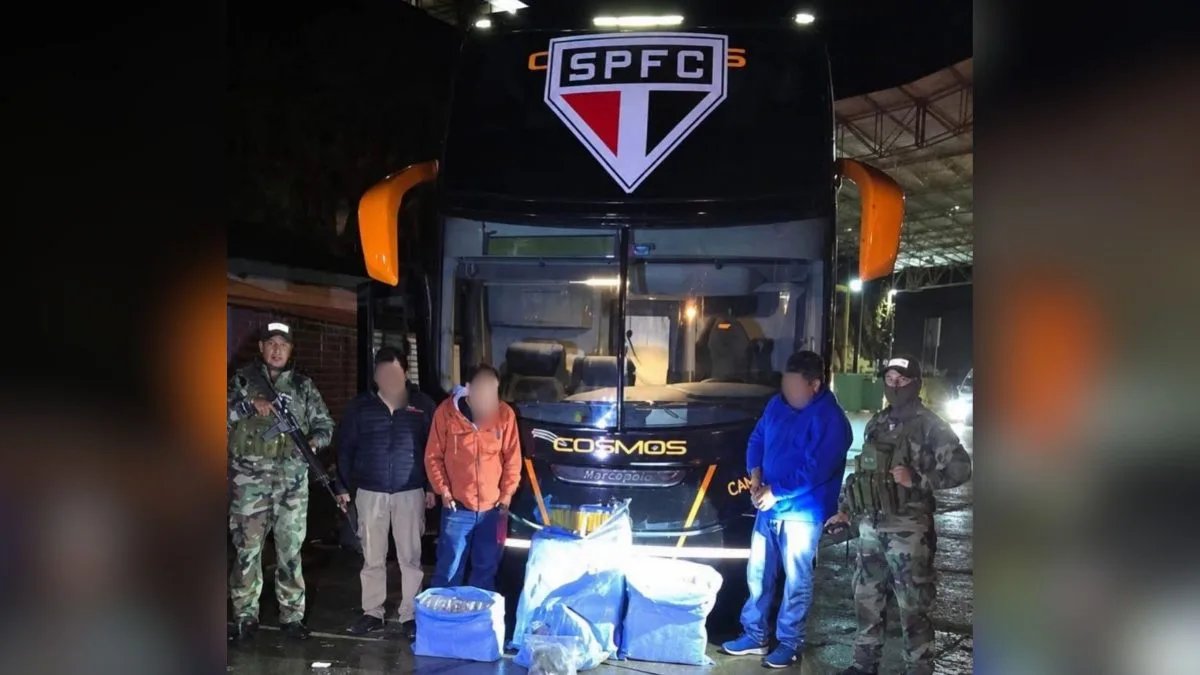 Polícia apreende mais de 86 kg de maconha em ônibus contratado para transportar jogadores do São Paulo na Bolívia