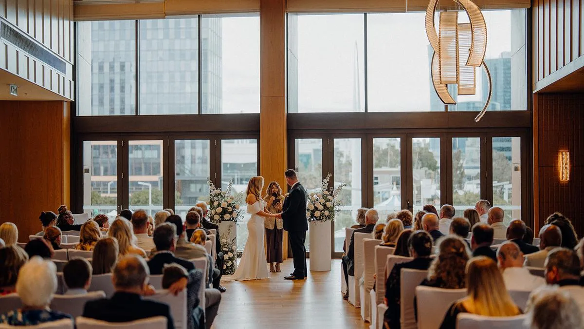Wedding of the week: Long engagement ends with a sweet wedding day in Elizabeth Quay