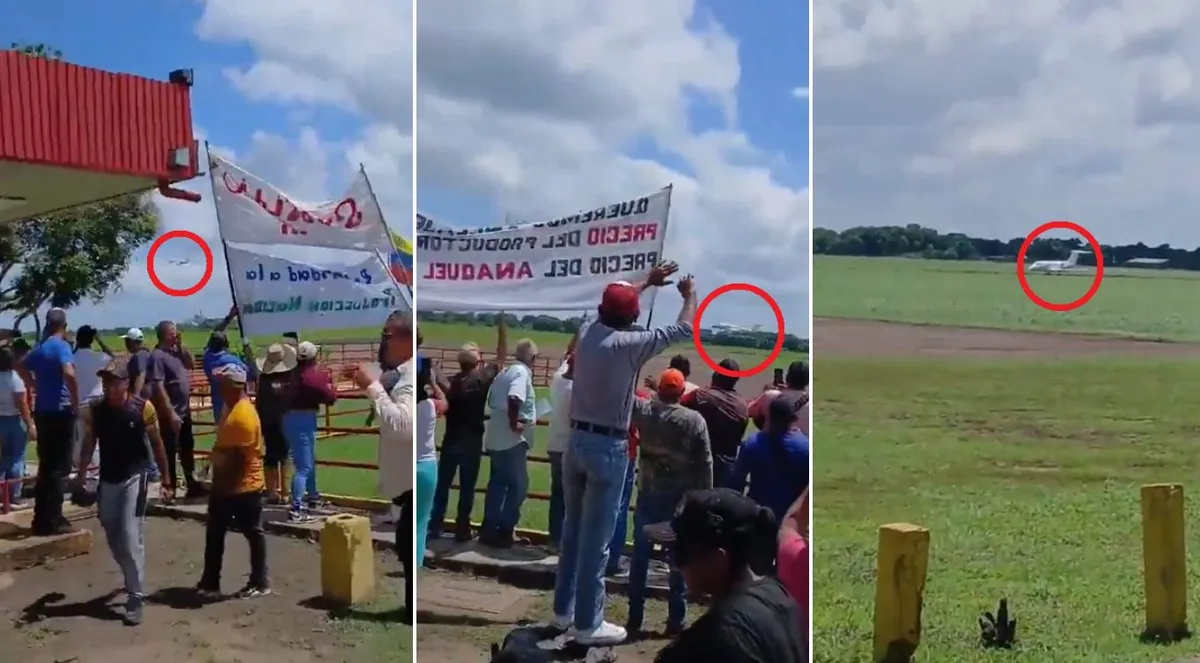 Vladimir Padrino López huyó en avión para no escuchar demandas de agricultores en Calabozo (VIDEO)
