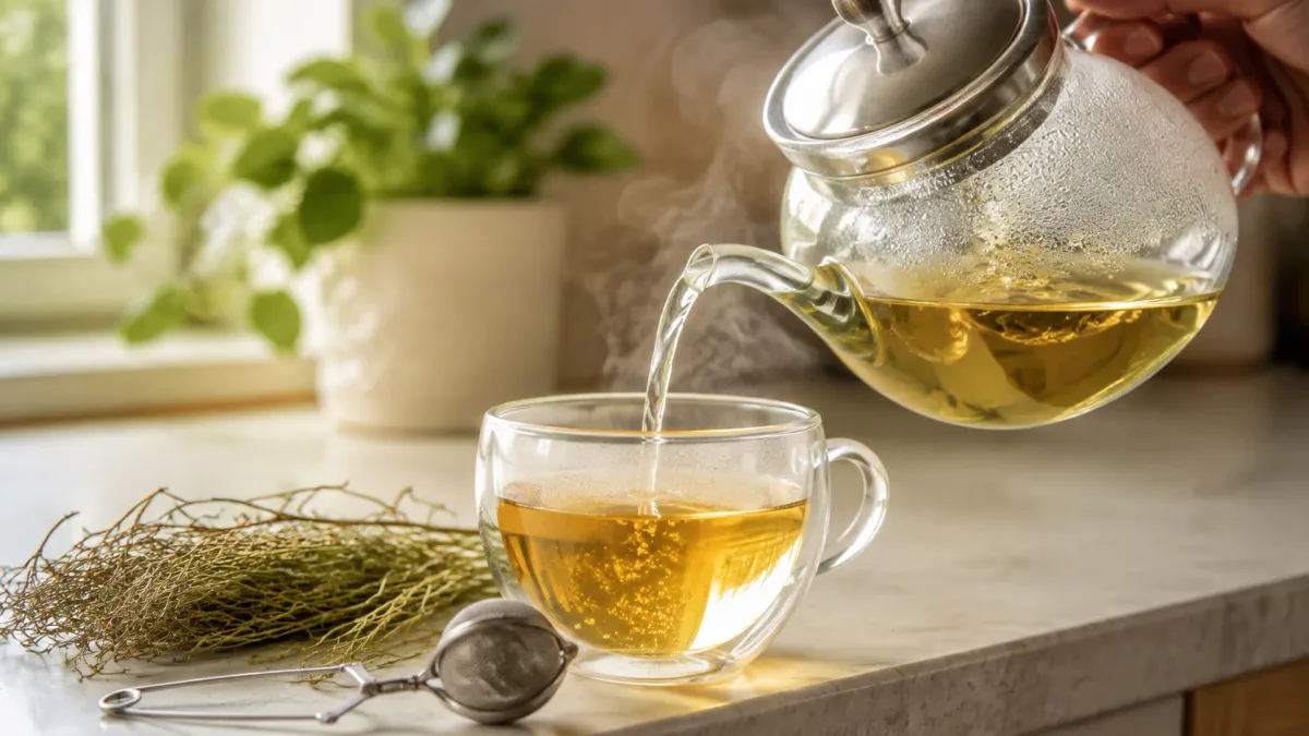 Chá de cavalinha: para que serve, como preparar sem exageros e por que a conhecida ação diurética da planta exige atenção ao consumo
