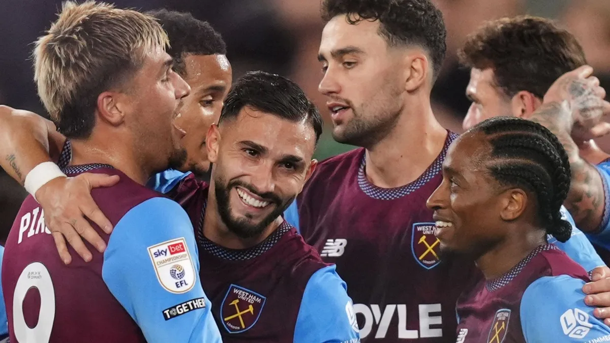 West Ham thrash Wrexham to go top of the Championship