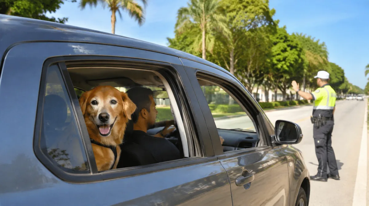 Condutor é multado por transportar o cachorro solto no banco de trás e descobre que a lei classifica a infração no mesmo grupo de carga mal acondicionada