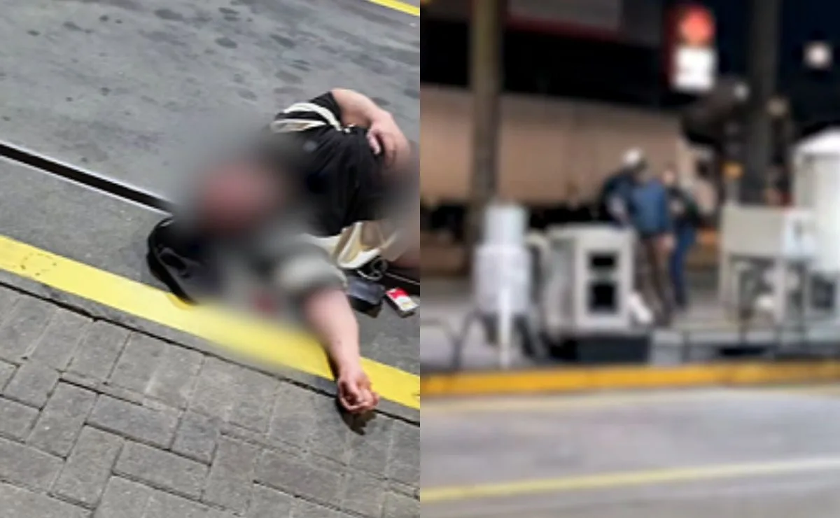 Homem vai comprar cigarro em posto e é espancado por três pessoas em Santa Felicidade; veja vídeo