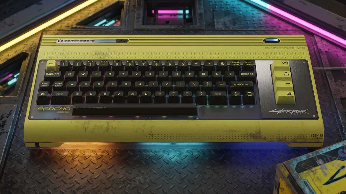 Check out this cool Cyberpunk 2077-edition Commodore 64