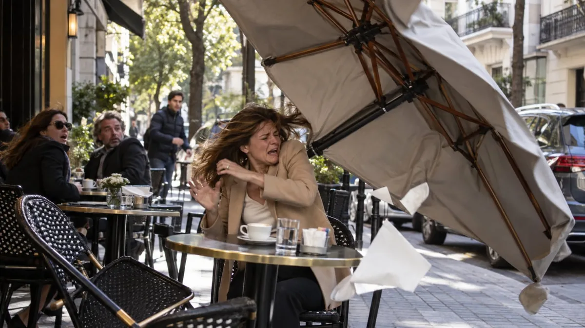 Tomaba un café en Belgrano, una sombrilla salió volando por el viento y la golpeó: deberán indemnizarla con más de $10 millones