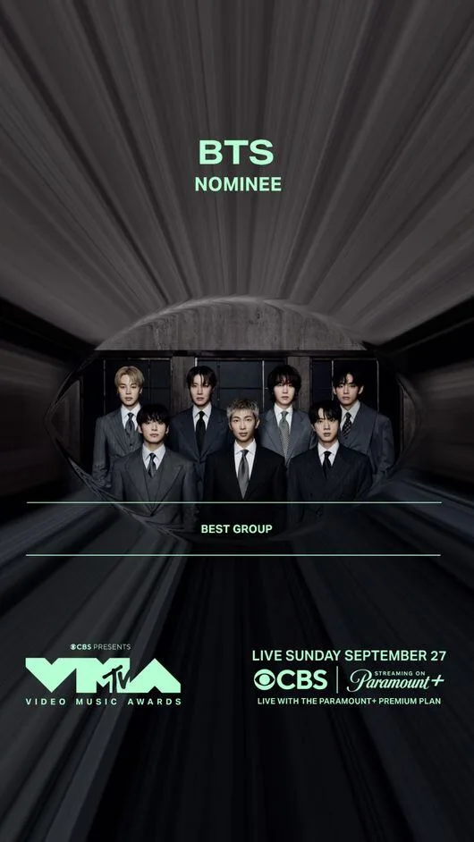 방탄소년단, 2026 MTV VMA ‘베스트 그룹’ 추가 노미네이트…총 3개 부문 후보