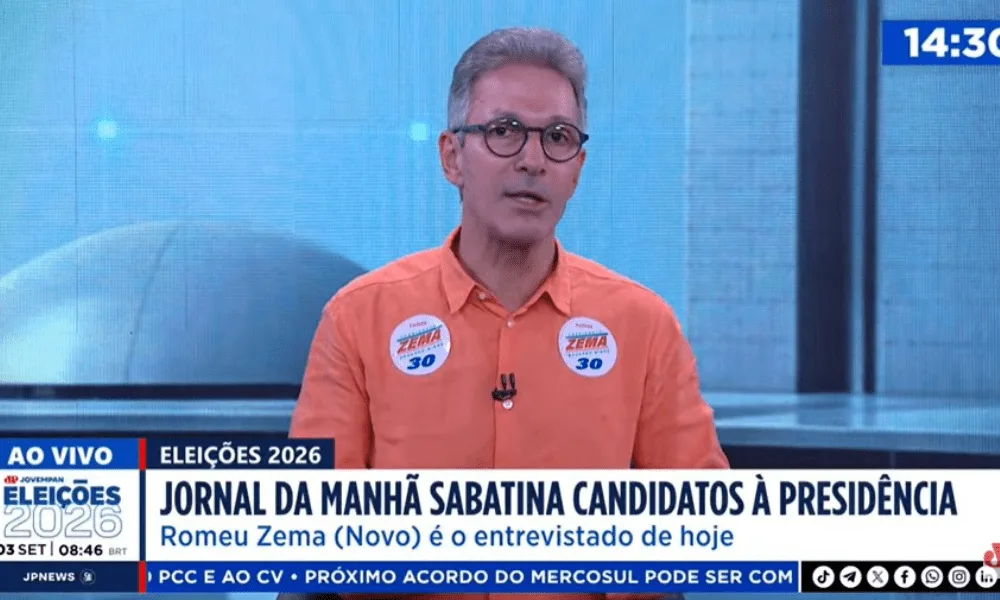 Zema diz que Selic ideal para o Brasil seria de 6%, atualmente em 14%