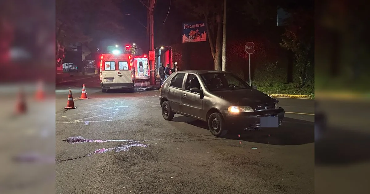 Entregador sofre fraturas em acidente entre moto e carro em Apucarana
