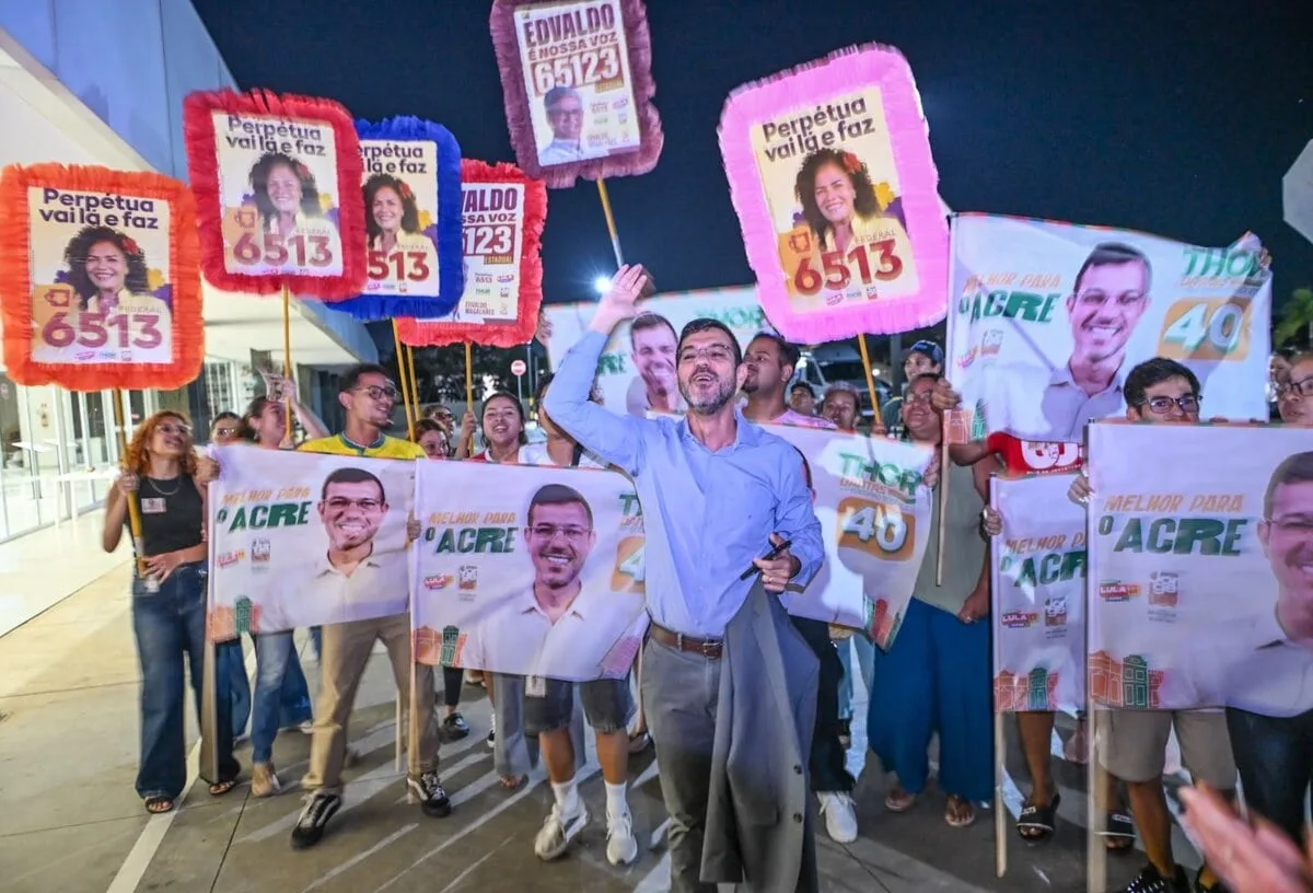 Militância de Thor Dantas recebe candidato para sabatina do ac24horas