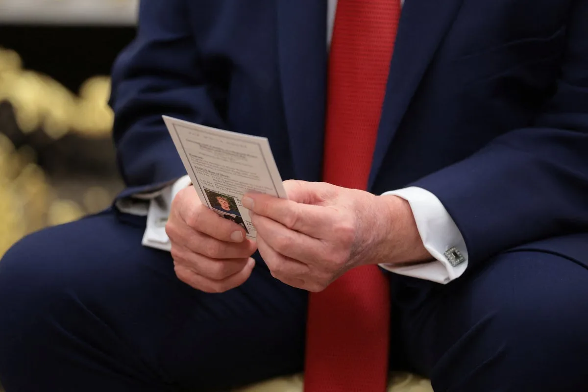 Trump used cheat-sheet at White House event - after Republicans relentlessly assailed Biden for doing so