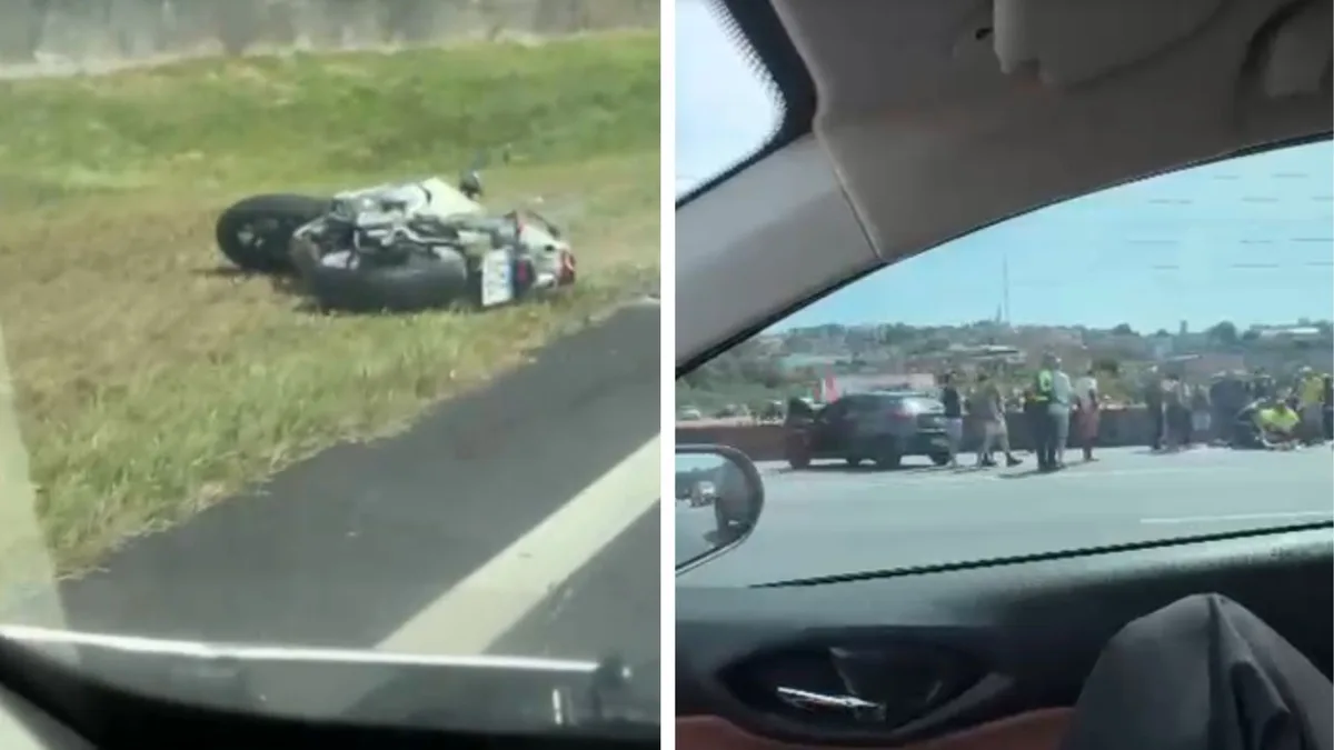Batida entre dois carros e moto deixa motociclista gravemente ferido na Ayrton Senna