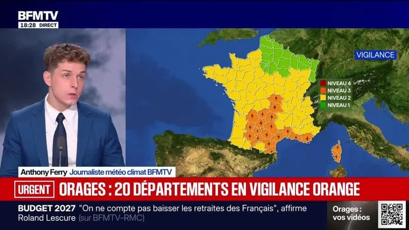 Marschall Truchot : Orages, 20 départements en vigilance orange - 24/08