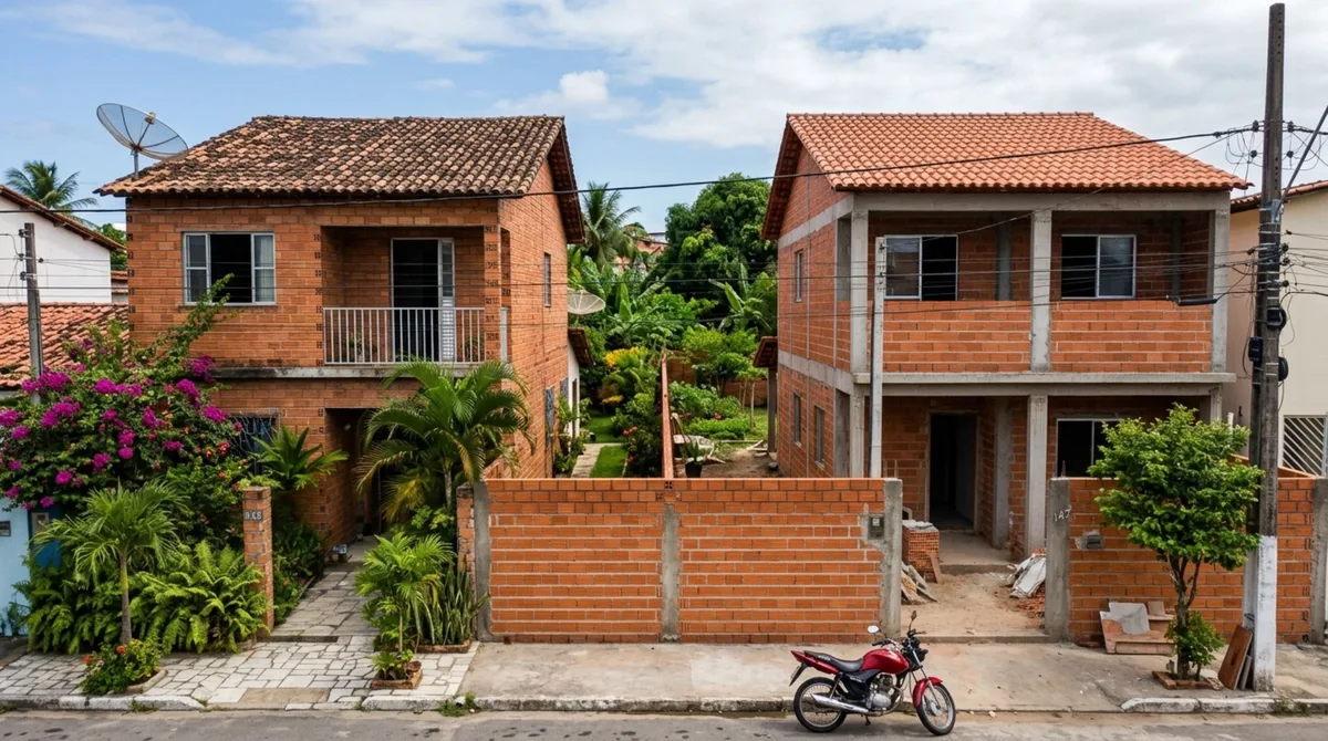Casal viaja e, ao retornar, encontra muro entre as casas mais alto depois que vizinho iniciou construção de um segundo pavimento