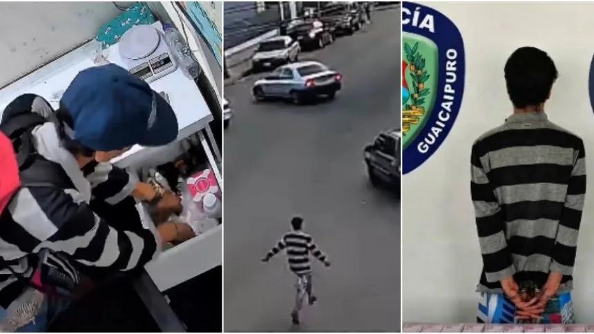 Cámaras de seguridad lo captaron robando en Los Teques y este inesperado detalle ayudó a su captura