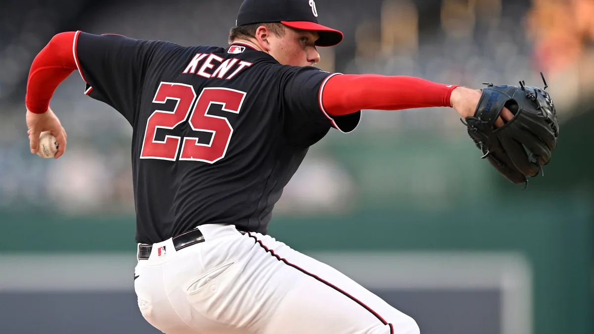 Jackson Kent earns his 1st major league win as the Nationals beat the Marlins 9-2