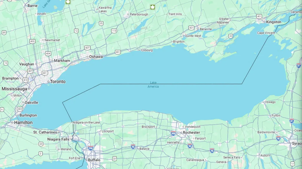 Lake Ontario now called Lake America on Google Maps for U.S. users after Trump ordered name change