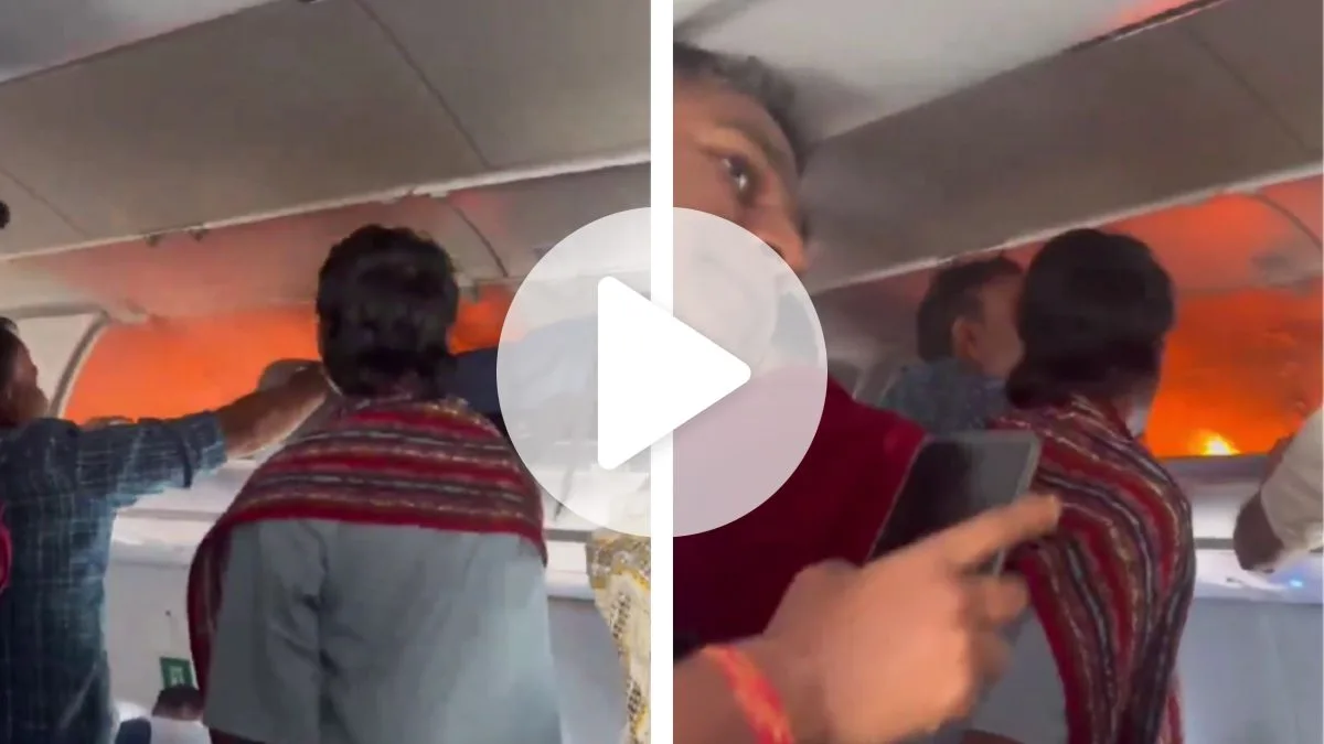 Avião faz pouso de emergência após carregador portátil pegar fogo; vídeo mostra momento de pânico