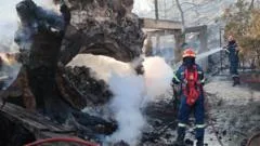 Two dead and evacuation under way as fires break out on Greek island