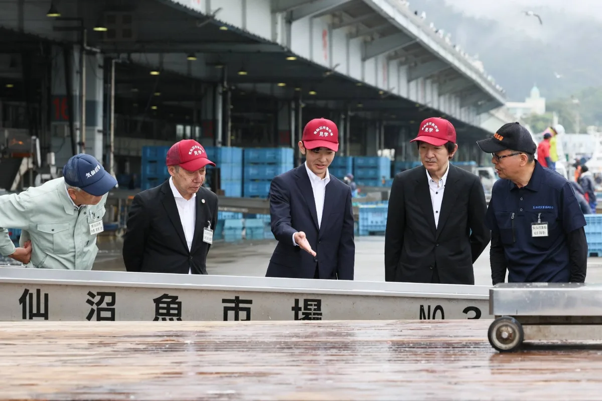Crown Prince Akishino and Prince Hisahito visit area hit by 2011 tsunami