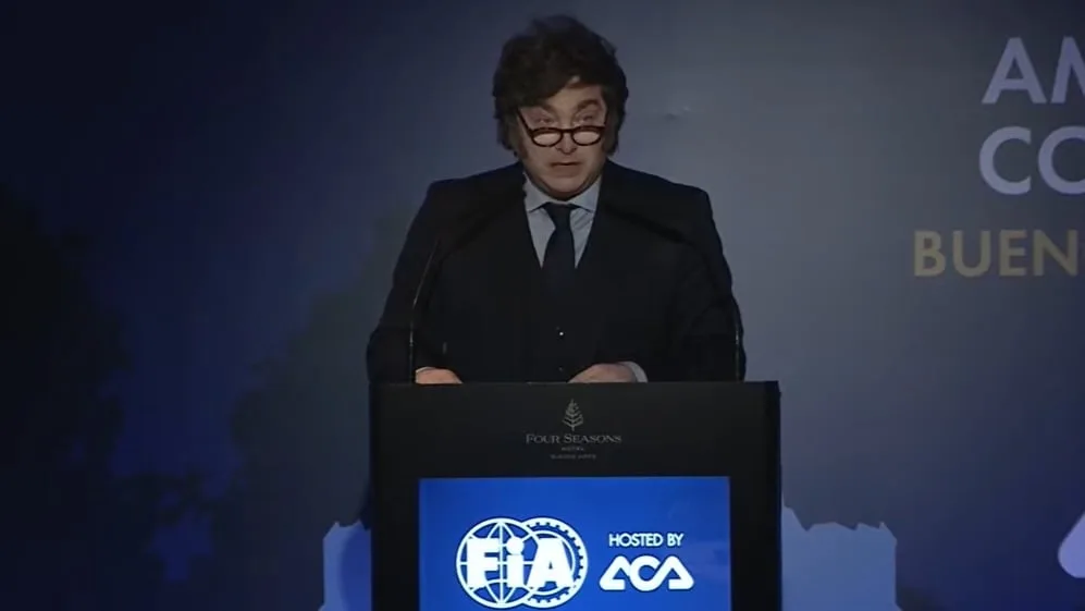 Milei abrió el Congreso de la FIA y pidió que Argentina sea sede de la Fórmula 1: "Queremos ver a Colapinto en el país"
