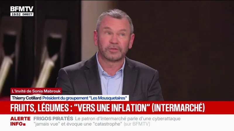 "Tout devient politique": Thierry Cottillard, président du groupement Les Mousquetaires, revient sur une nouvelle publicité Intermarché qui suscite différentes réactions