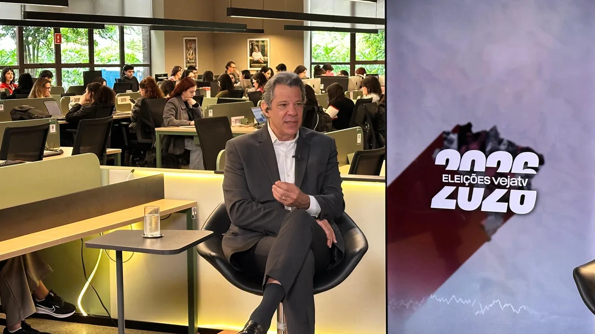 ‘O Centrão aderiu em peso ao Tarcísio’, diz Haddad em sabatina de VEJA