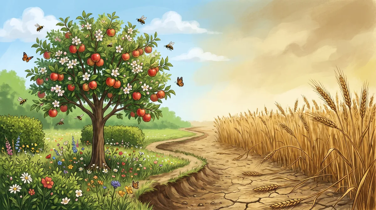 Manzana vs. trigo: identifican cómo el tipo de polinización define qué cultivos resistirán al cambio climático