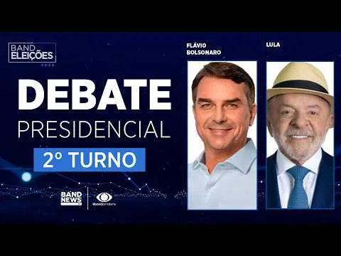 Flávio chega a debate da “Band” acompanhado de Tarcísio e Nikolas