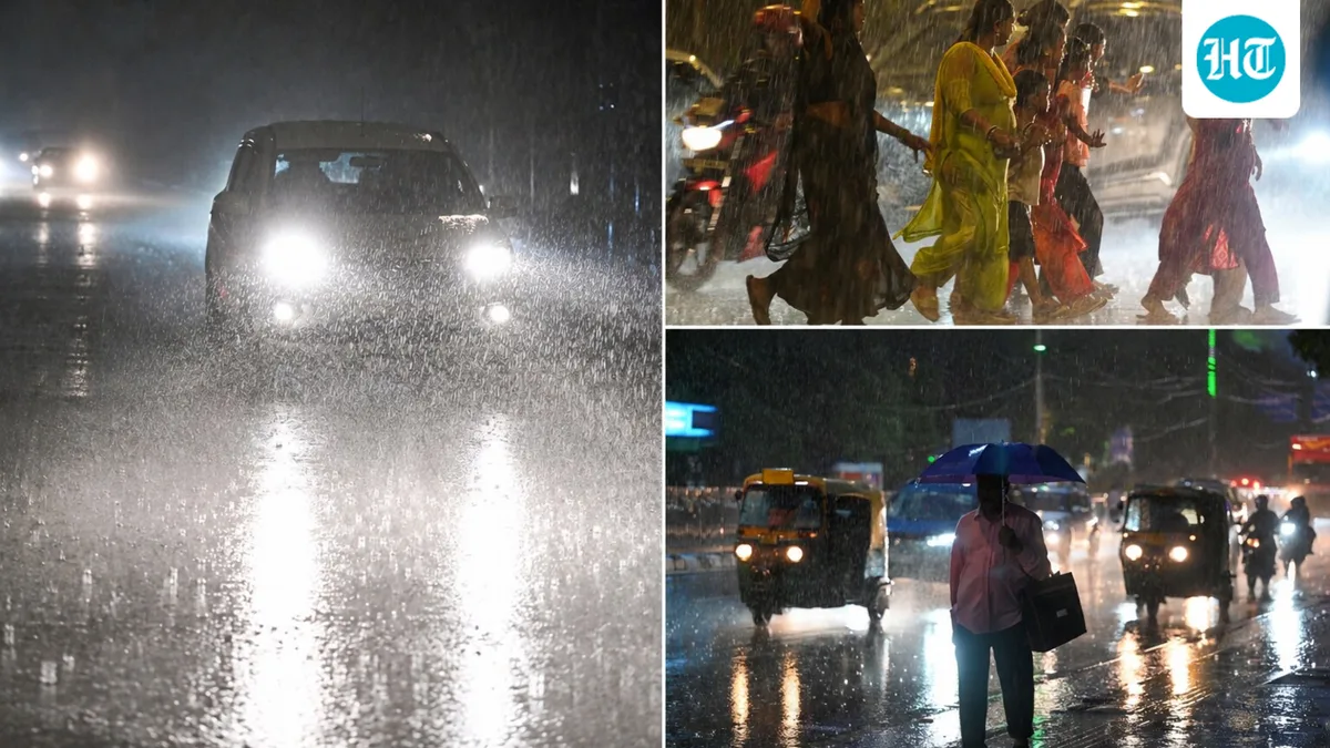 Rain lashes Delhi-NCR as IMD issues 'orange' alert, more showers likely in next 2 hours | Videos