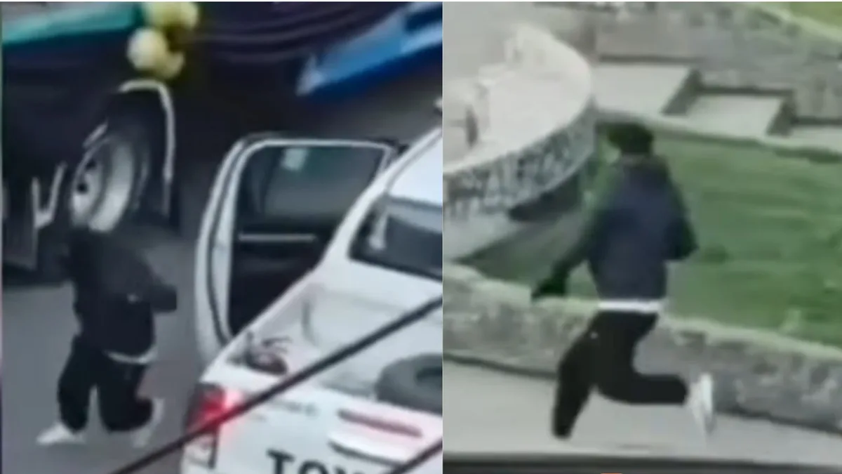 Hombre sale de patrullero y huye entre asistentes de una comparsa en Huancayo: transeúntes grabaron la fuga