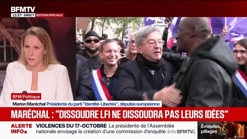 "Dissoudre La France insoumise ne dissoudra pas les idées qu'il y a derrière", estime Marion Maréchal, eurodéputée et présidente d'Identité-Libertés