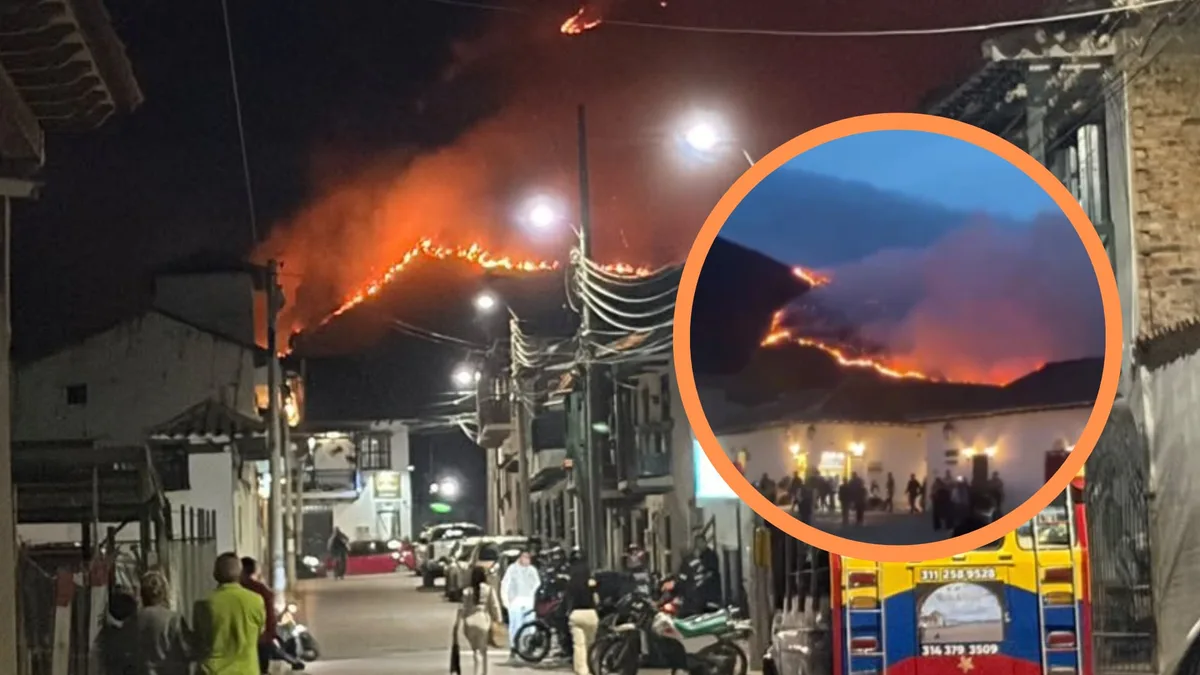 Voraz incendio forestal afecta los cerros de Villa de Leyva: autoridades piden apoyo para contener las llamas