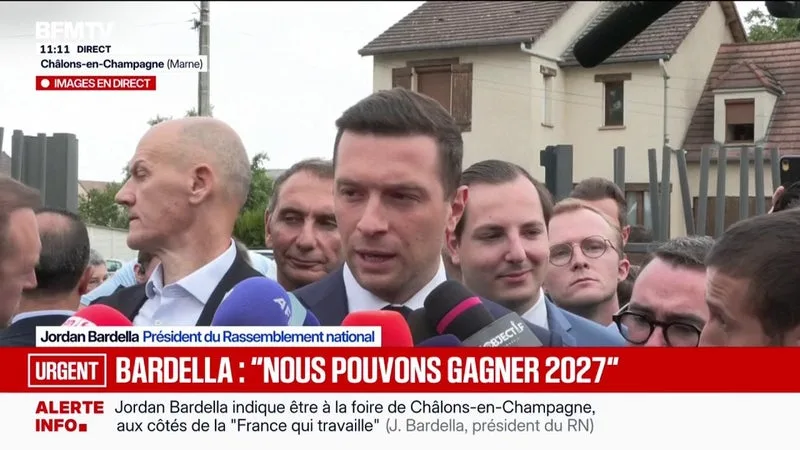 Jordan Bardella, président du RN, revient sur l'appel de la gauche à la désobéissance civile en cas de victoire de Marine Le Pen en 2027