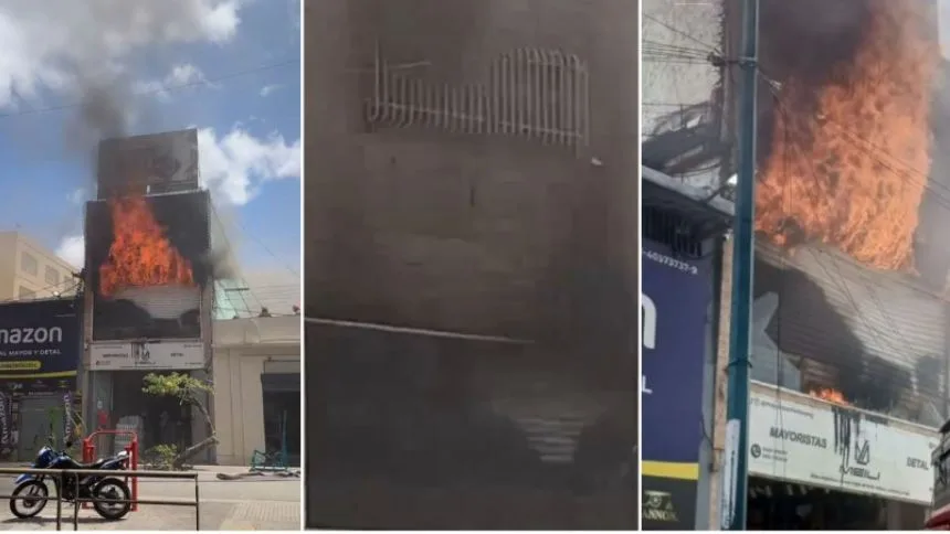 VIDEO: Bomberos de Caracas combaten voraz incendio en edificio de la avenida principal de El Cementerio