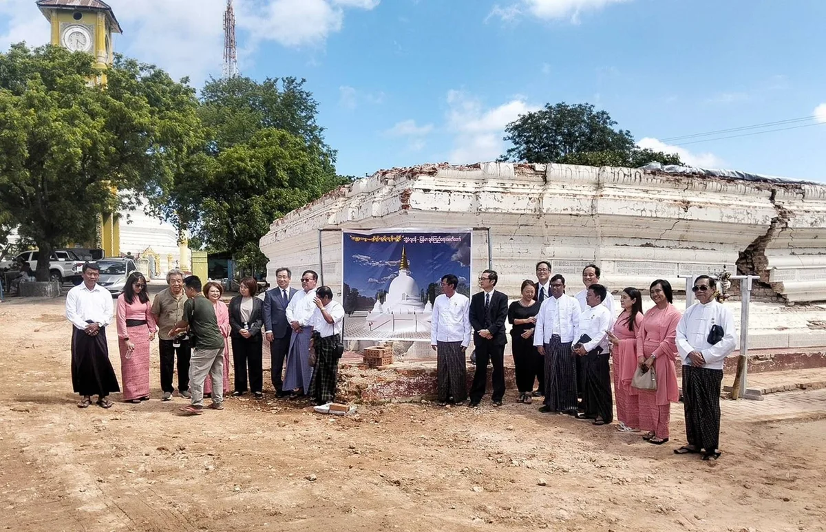 Reconstruction starts on quake-damaged Japanese war memorials in Myanmar