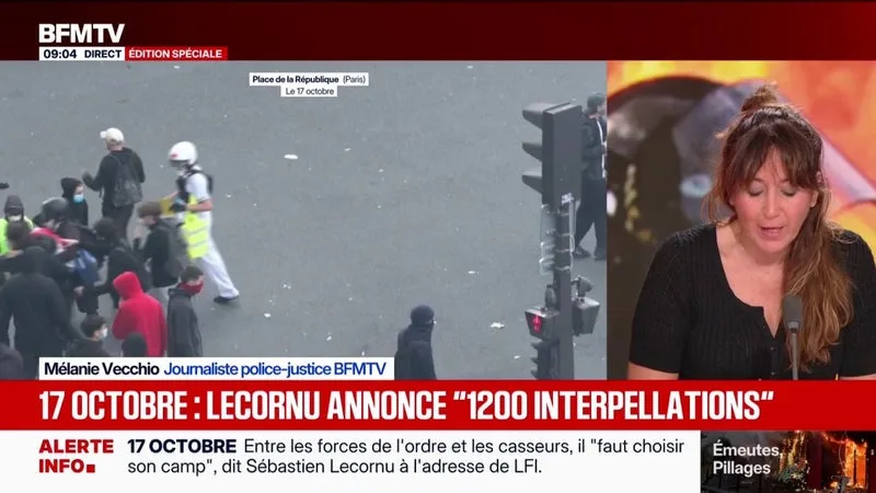 Manifestations du 17 octobre: 855 interpellations à Paris selon un dernier bilan