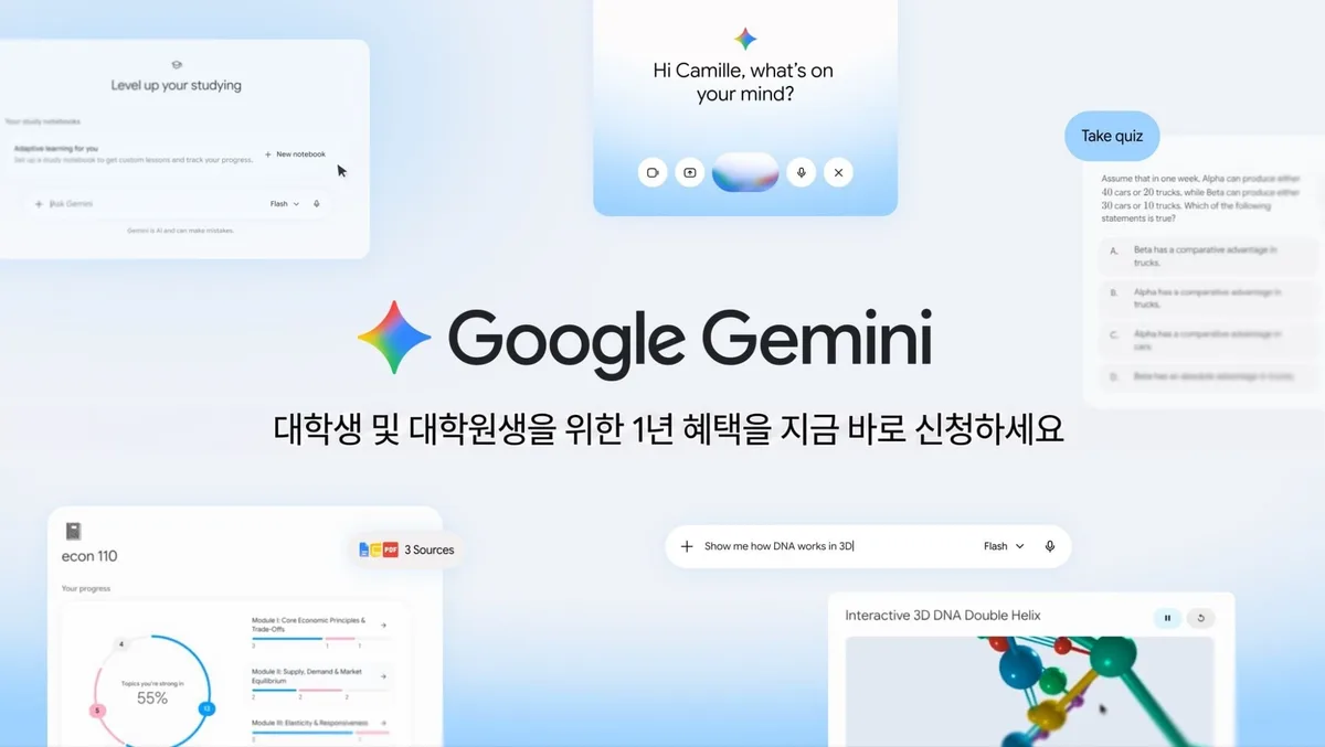 구글, 대학(원)생에 제미나이 1년 무료 지원…AI 프로는 74% 할인