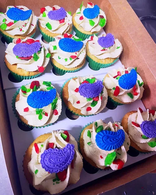 Eggless Burfee Cupcakes