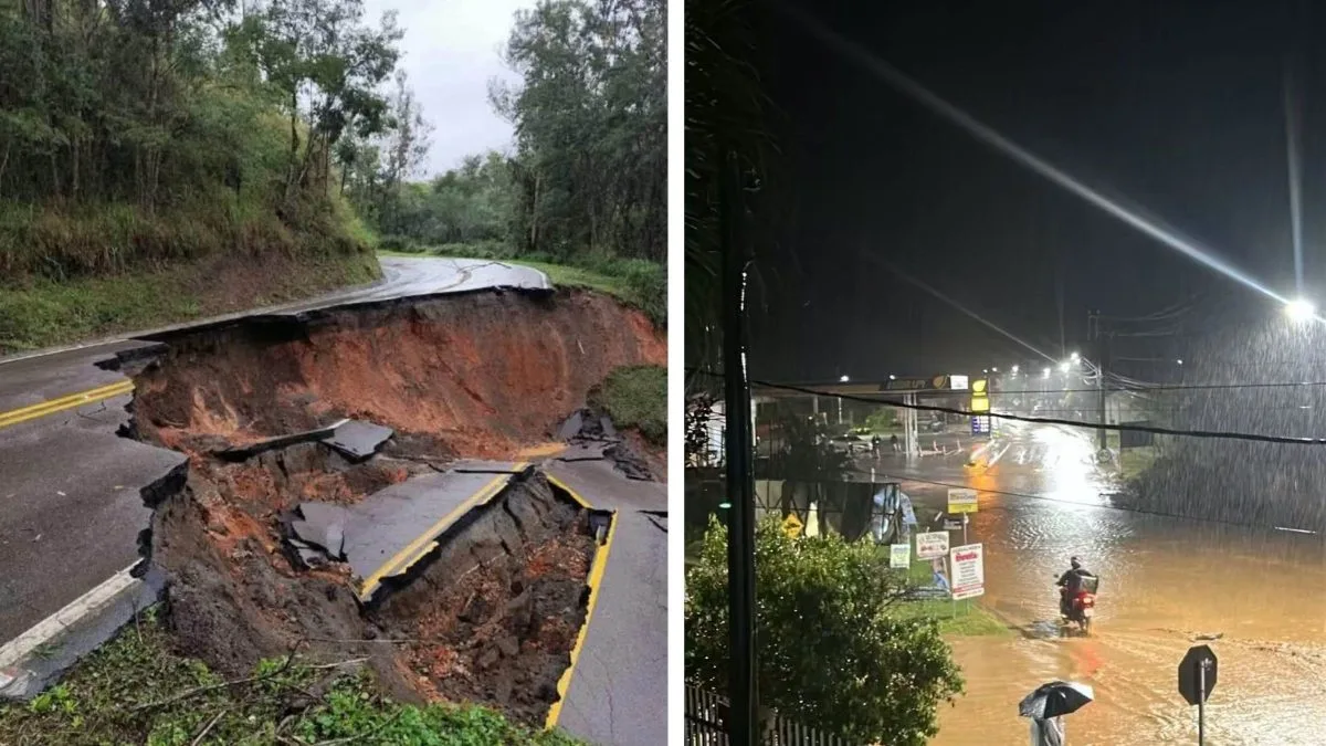 Chuva causa mortes, destruição de rodovias e deixa cidade isolada no Paraná