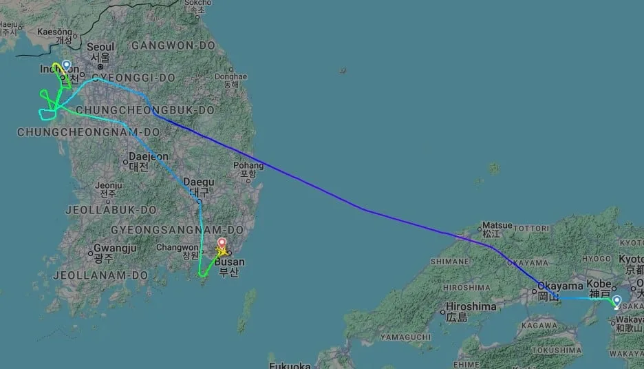 仁川空港で時速94キロ強風、目的地変更・遅延相次ぐ