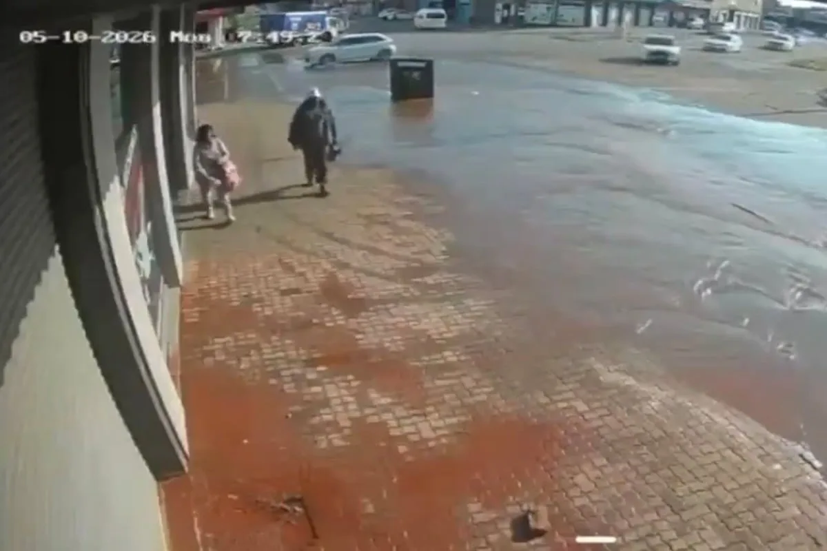 WATCH | Not a pothole: water-filled hole swallows Klerksdorp cyclist