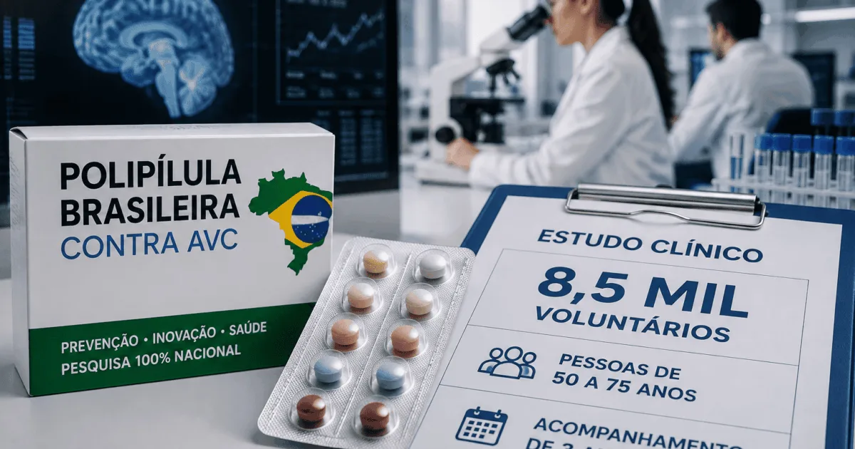 “Polipílula brasileira contra AVC” avança em testes com 8,5 mil voluntários