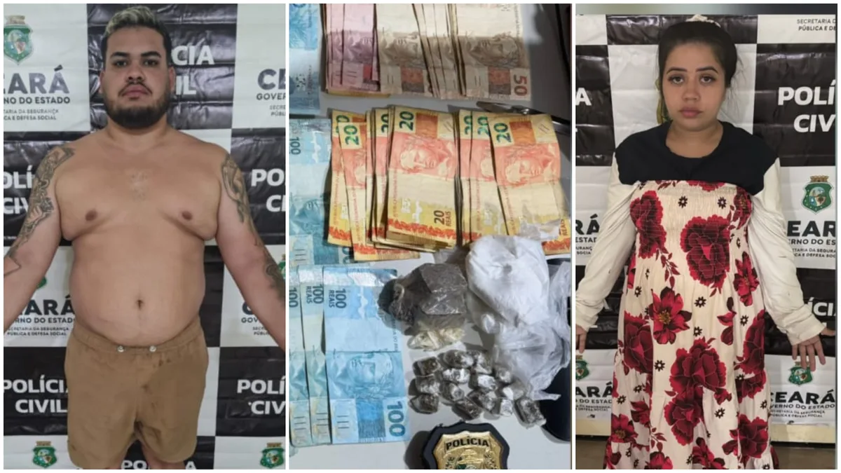 Casal suspeito de expulsão de moradores e tráfico de drogas é preso em Caucaia