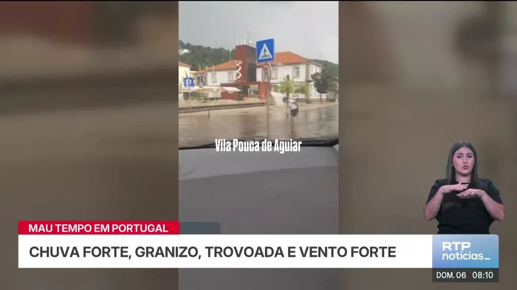 Mau tempo. Chuva forte, granizo, trovoada e vento forte no norte e centro do país